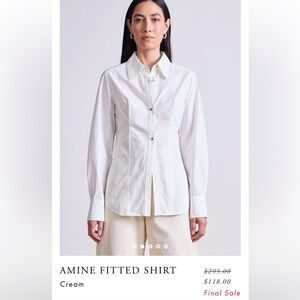 Apiece Apart Cream Tailored Button-Down Shirt